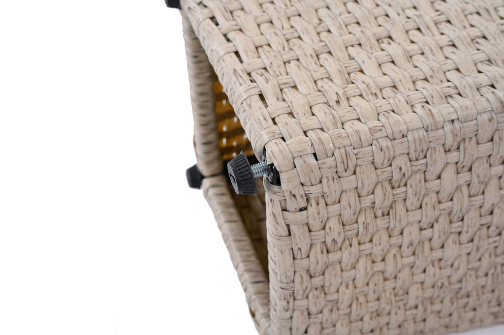 Outdoor PE Wicker Flower Pots, 2-Pcs Set, Beige