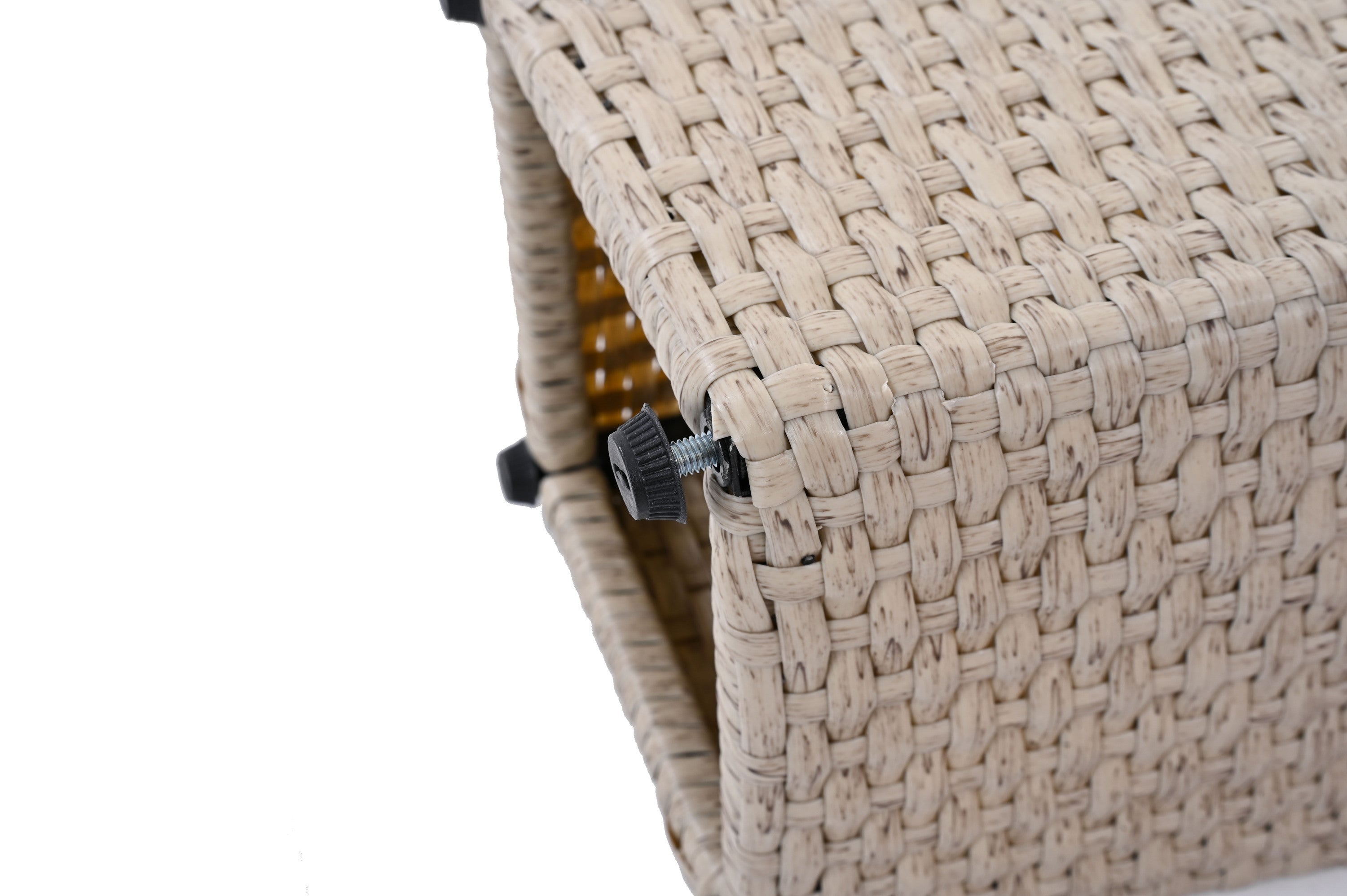 Outdoor PE Wicker Flower Pots, 2-Pcs Set, Beige