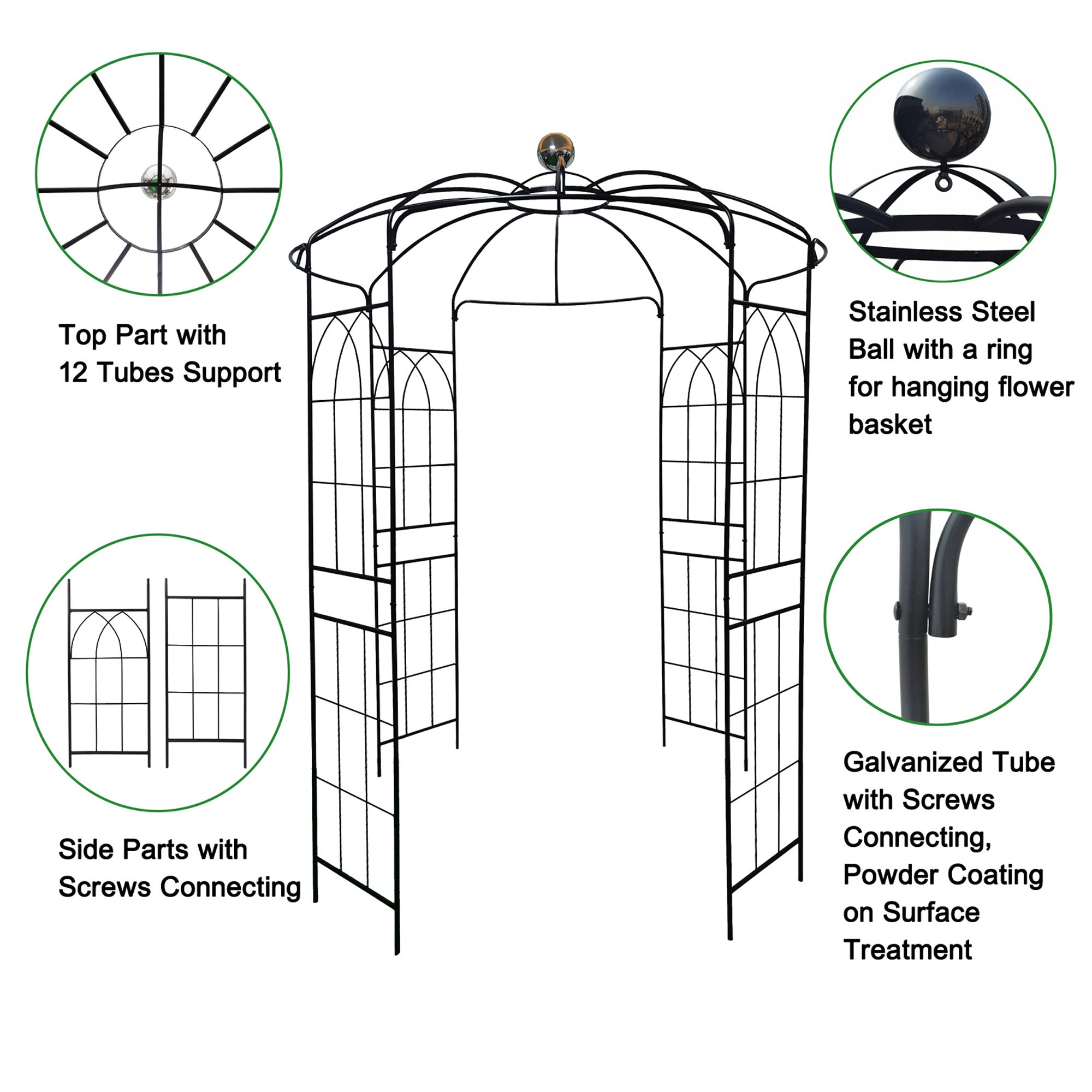 Metal Garden Arch Iron Pergola
