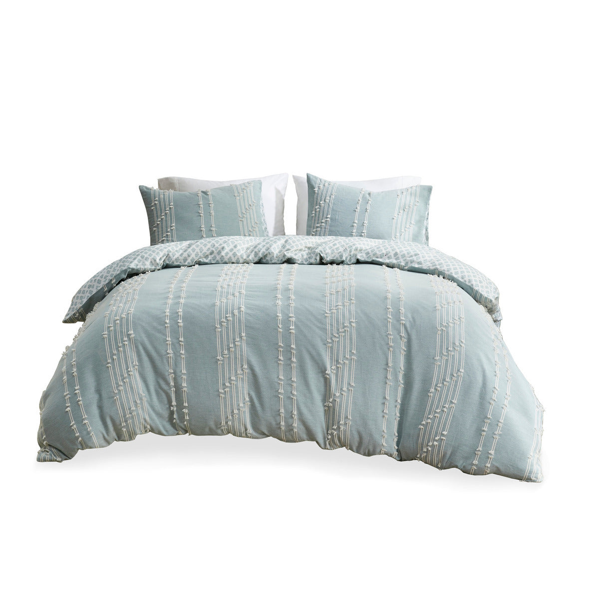 Full/Queen 3 Piece Cotton Jacquard Duvet Cover Set