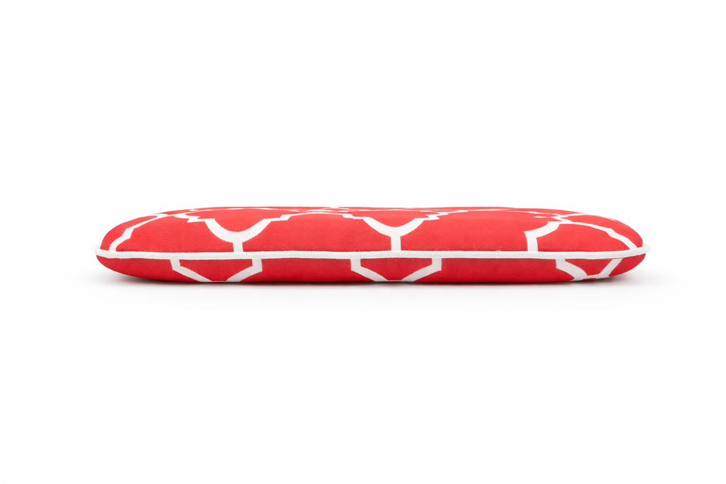 Outdoor Chair Cushions with Straps - Set of 4, Plaid Red