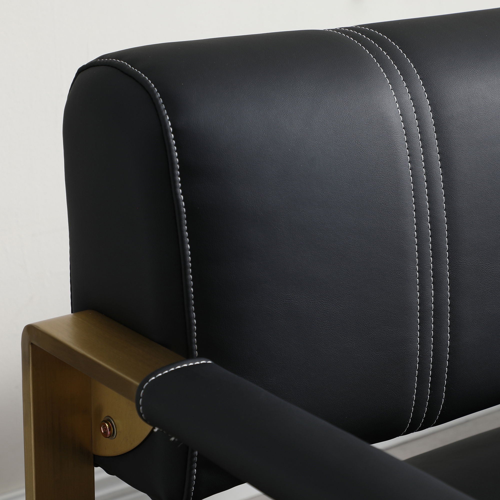 Modern Upholstery Accent Loveseat Sofa For Living Room 2 Seater With Metal Arms