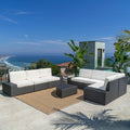 Santa Cruz Outdoor 8 Piece Sectional Set - Dark Brown