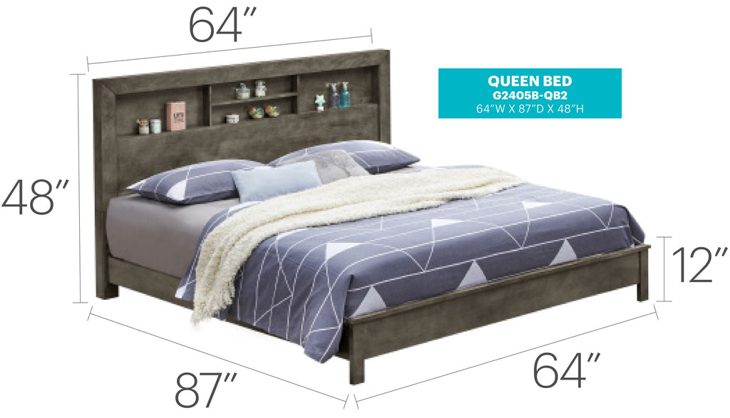 Bed With Transitional Design Stylish