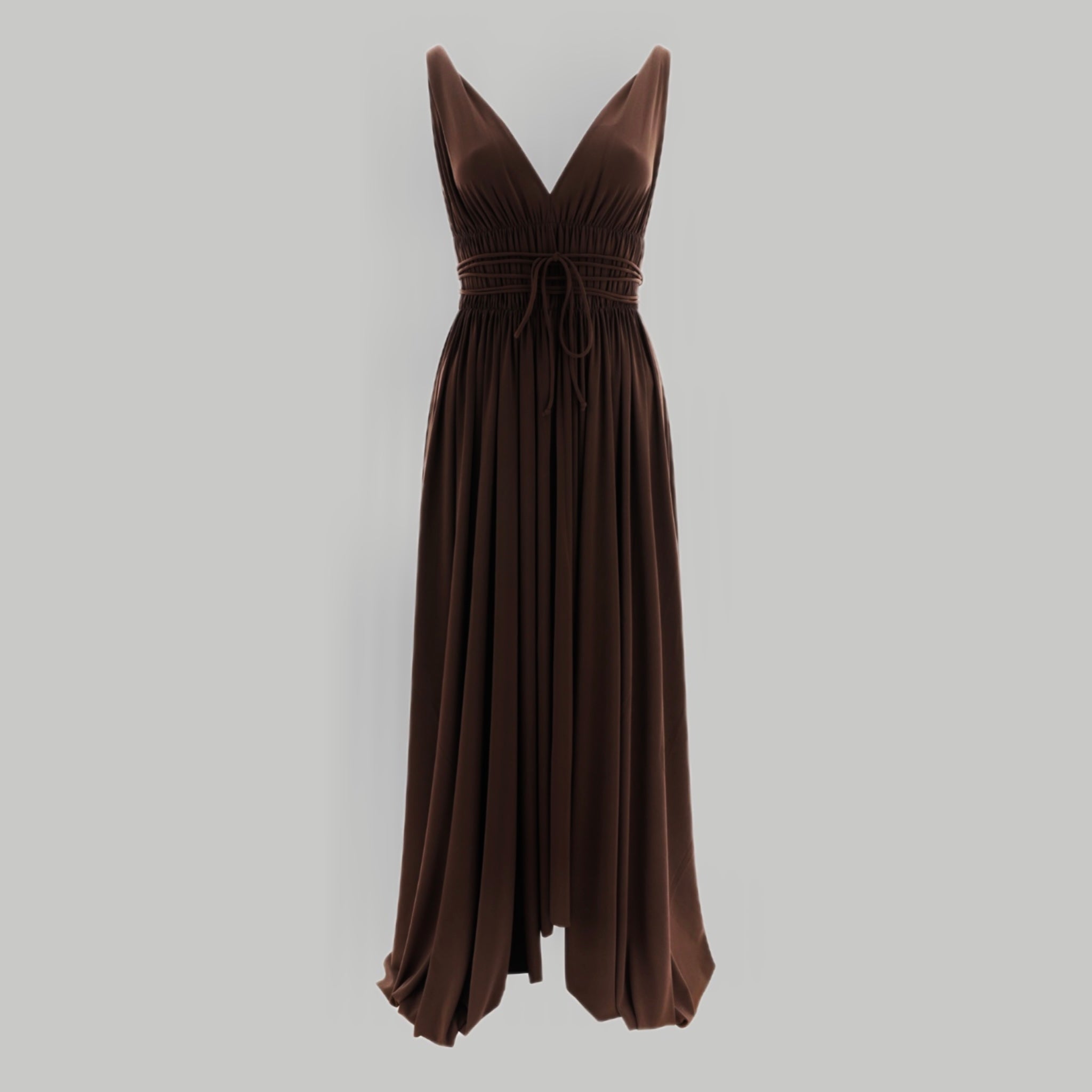 NORMA KAMALI Goddess Dress Unlined Women's Sz L/40 Chocolate KK3233PL292028