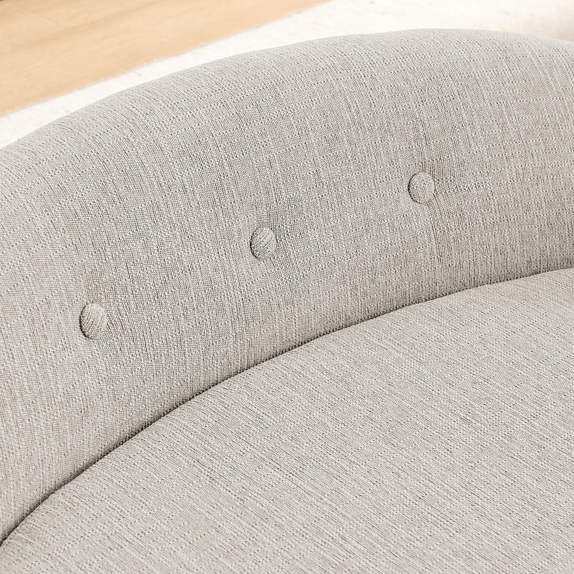 OVERSIZED Size Oval Semi-Enclosed Dog Sofa - Durable Linen Material, Button-Tufted Backrest, High-Center Low-Sides Support & Plush Comfort-Beige