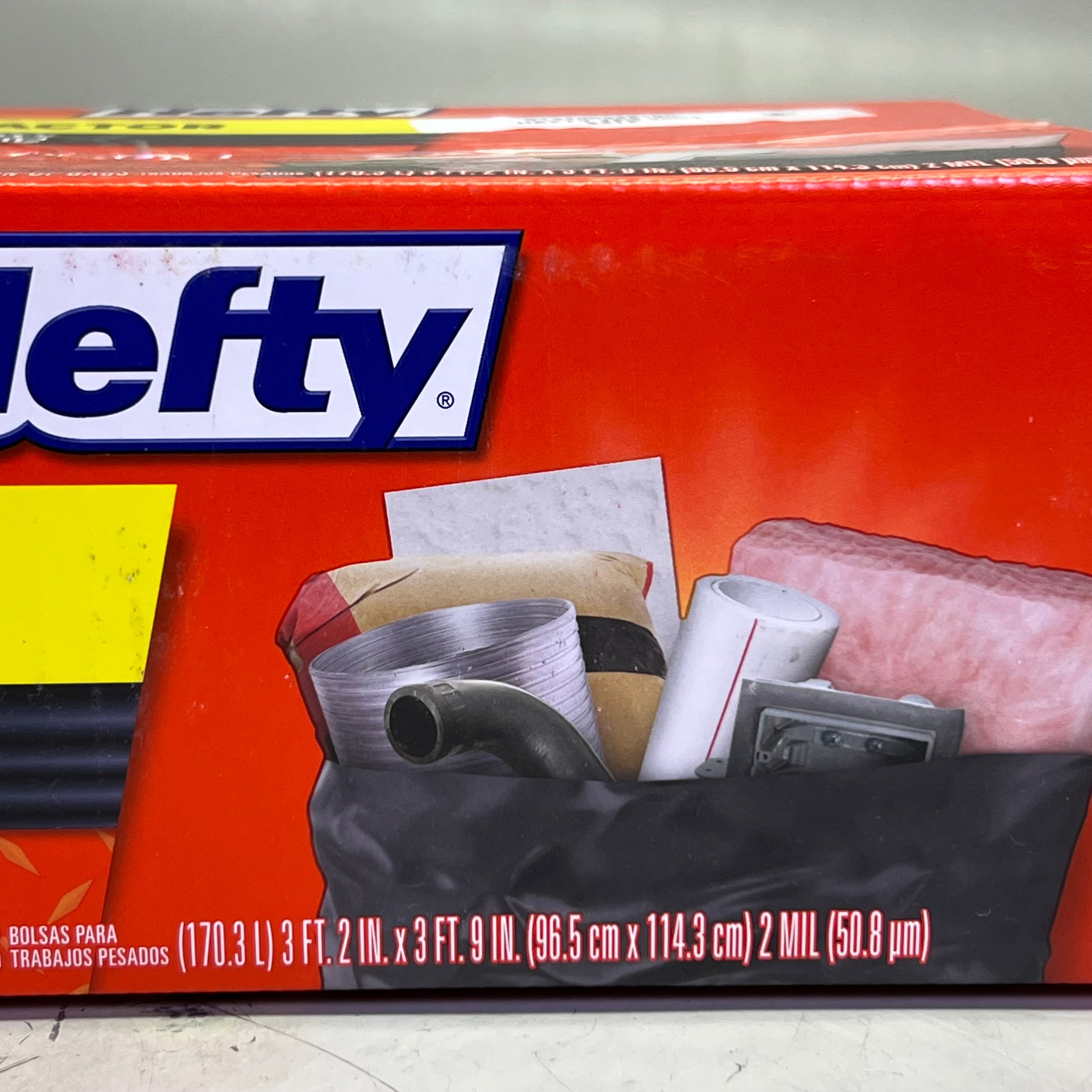 HEFTY (20 Bags) Contractor Heavy Duty Clean up Bags 45Gal, Black ZR0501826
