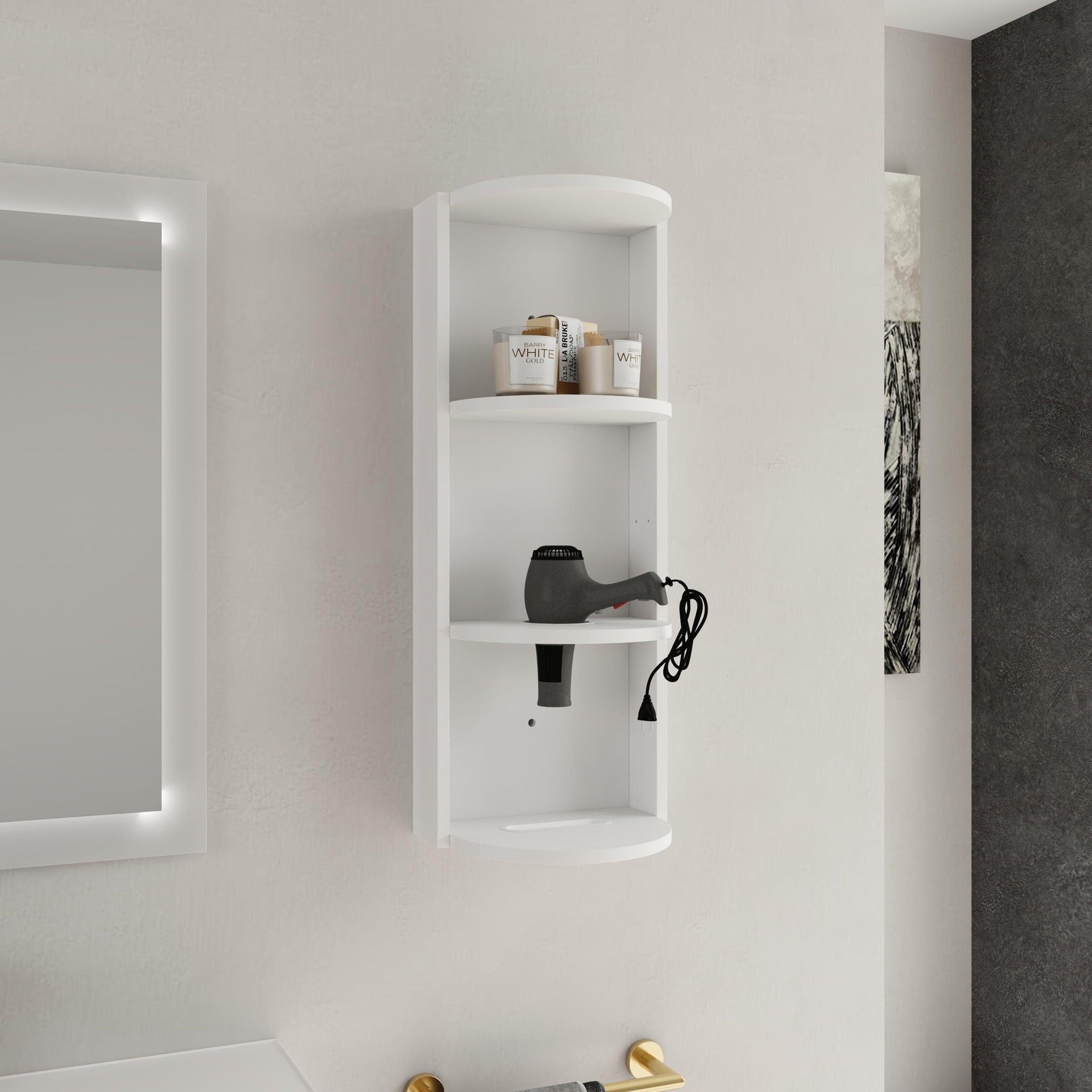 Bathroom Wall Mounted Storage Rack With Floating Design