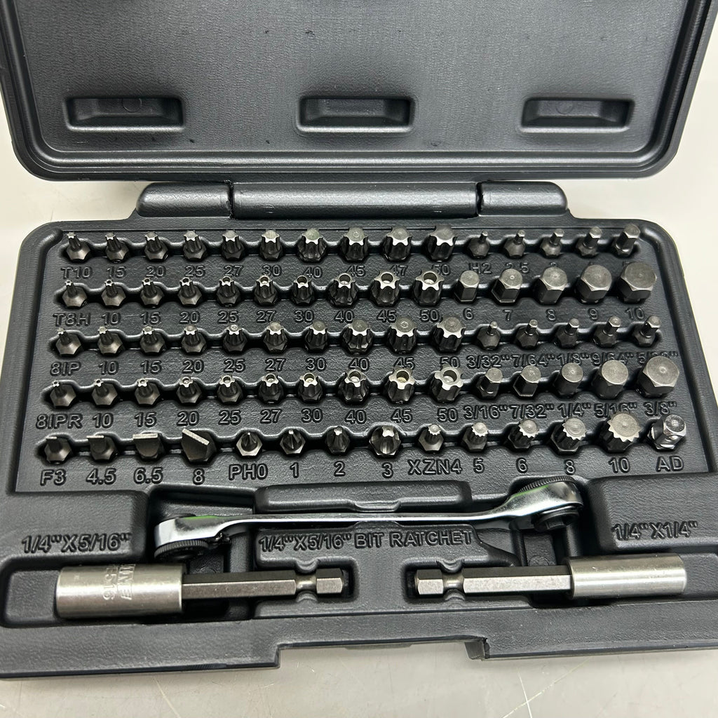 VIM TOOLS (77 PCS) Low Profile Master Bit Set 5/8" Long Bits Black VHC77