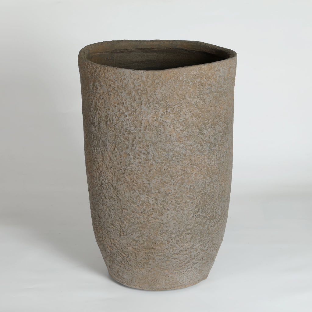 Round Concrete Planter Set of 2, Large Indoor & Outdoor Planter Pots