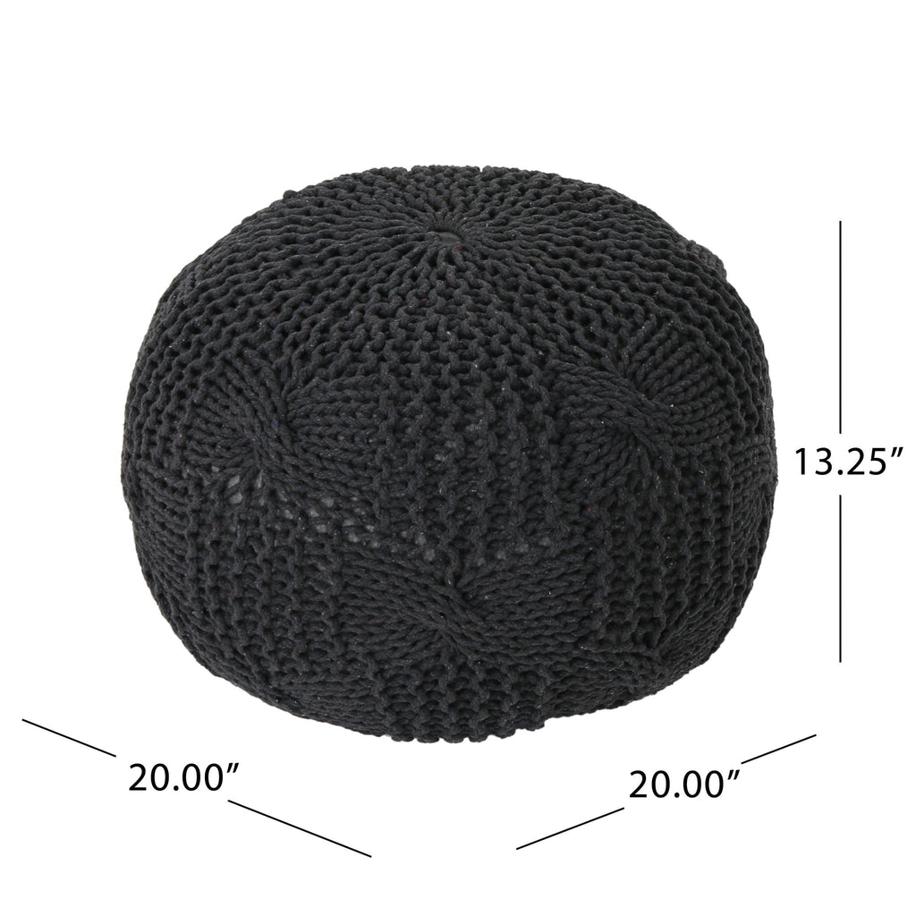 Bordeaux - Knitted Round Pouf