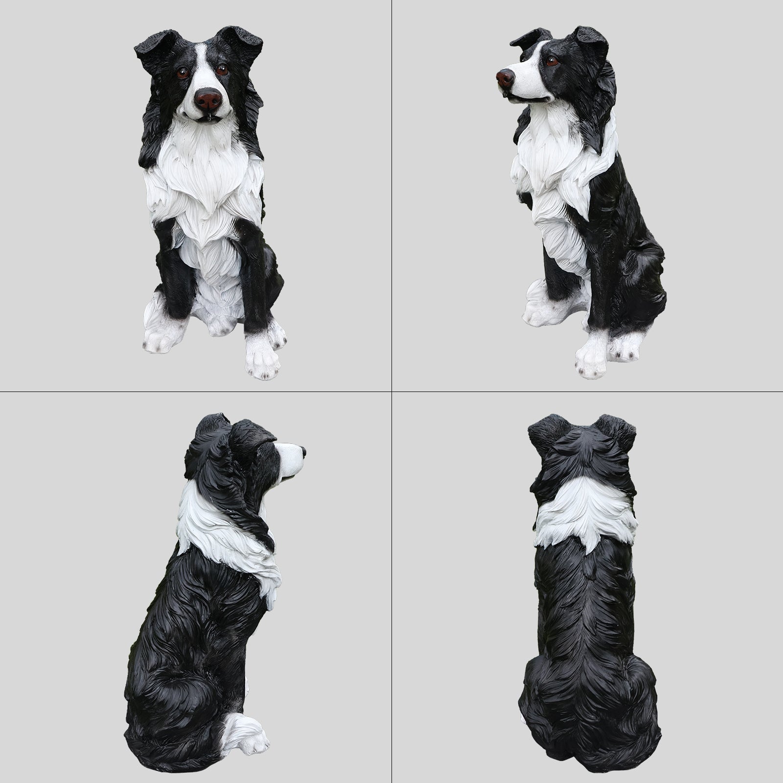 Outdoor Garden Border Collie Dog Statue Greeter