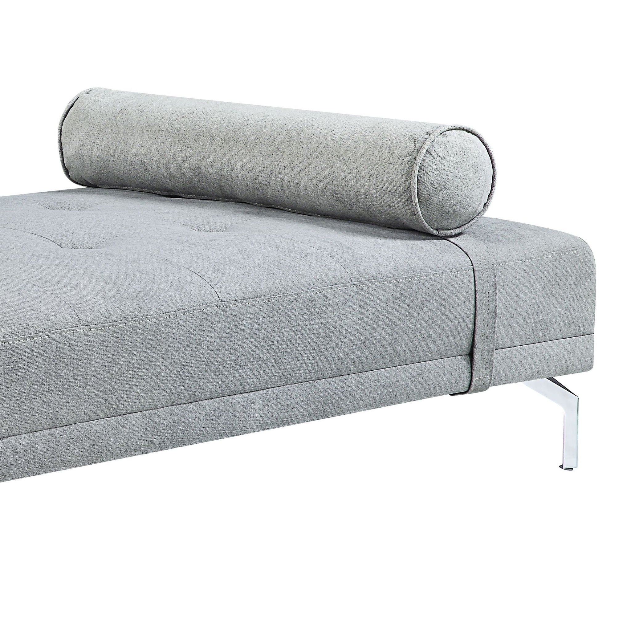 Quenti Velvet Sofa Bed With Pillow - Gray