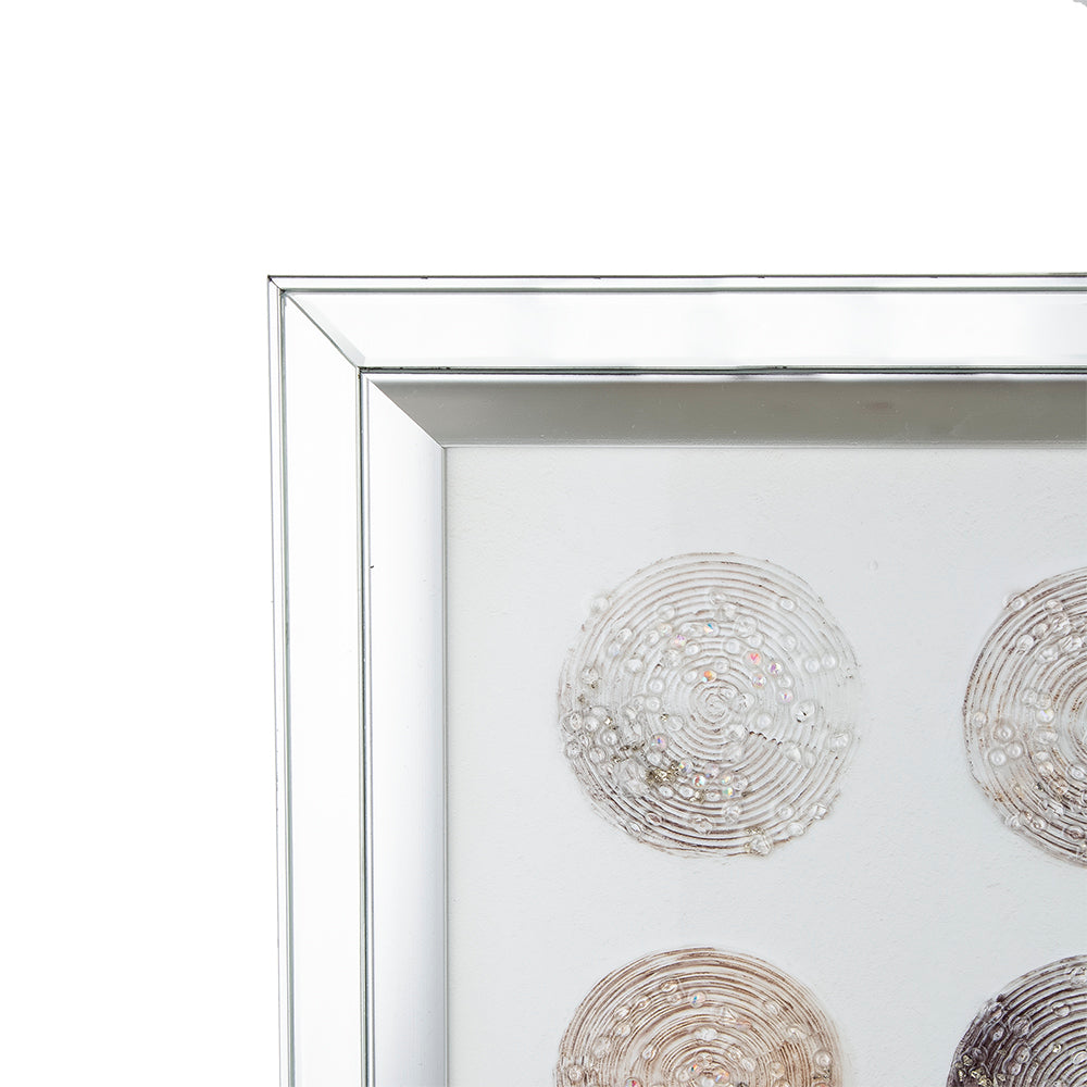 Ares Crystal Mirror Framed Wall Art on Mellow Golden Tint Background