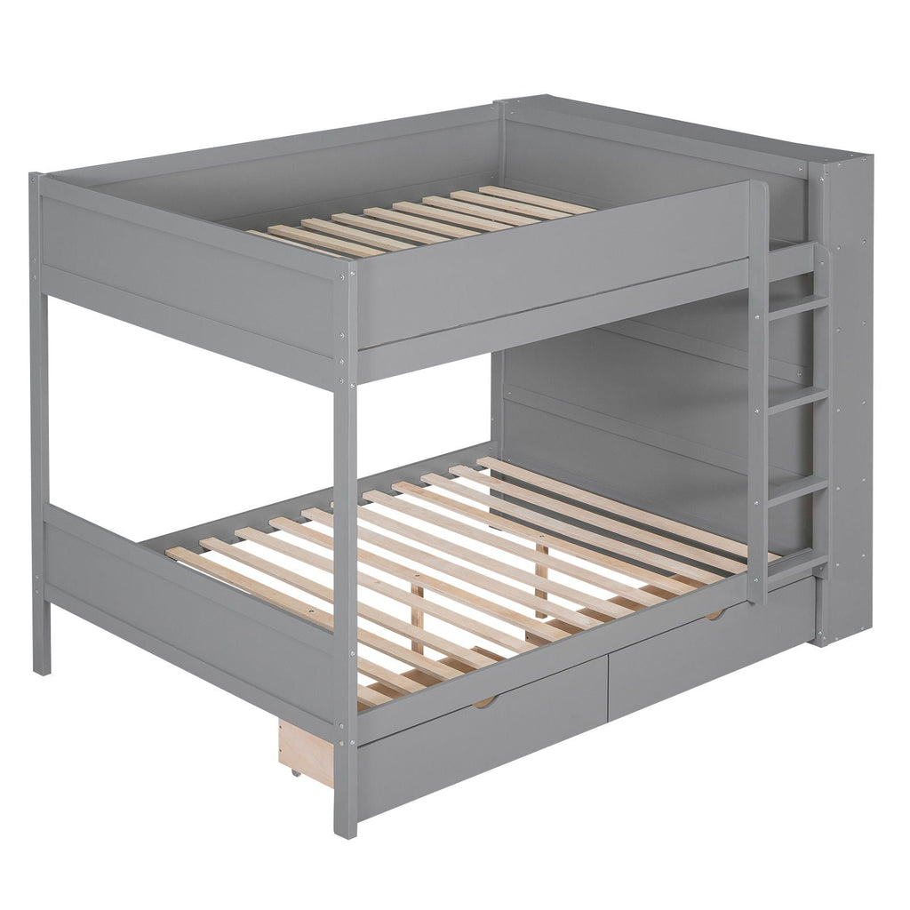 Bunk Bed With 2 Drawers And Multi Layer Cabinet