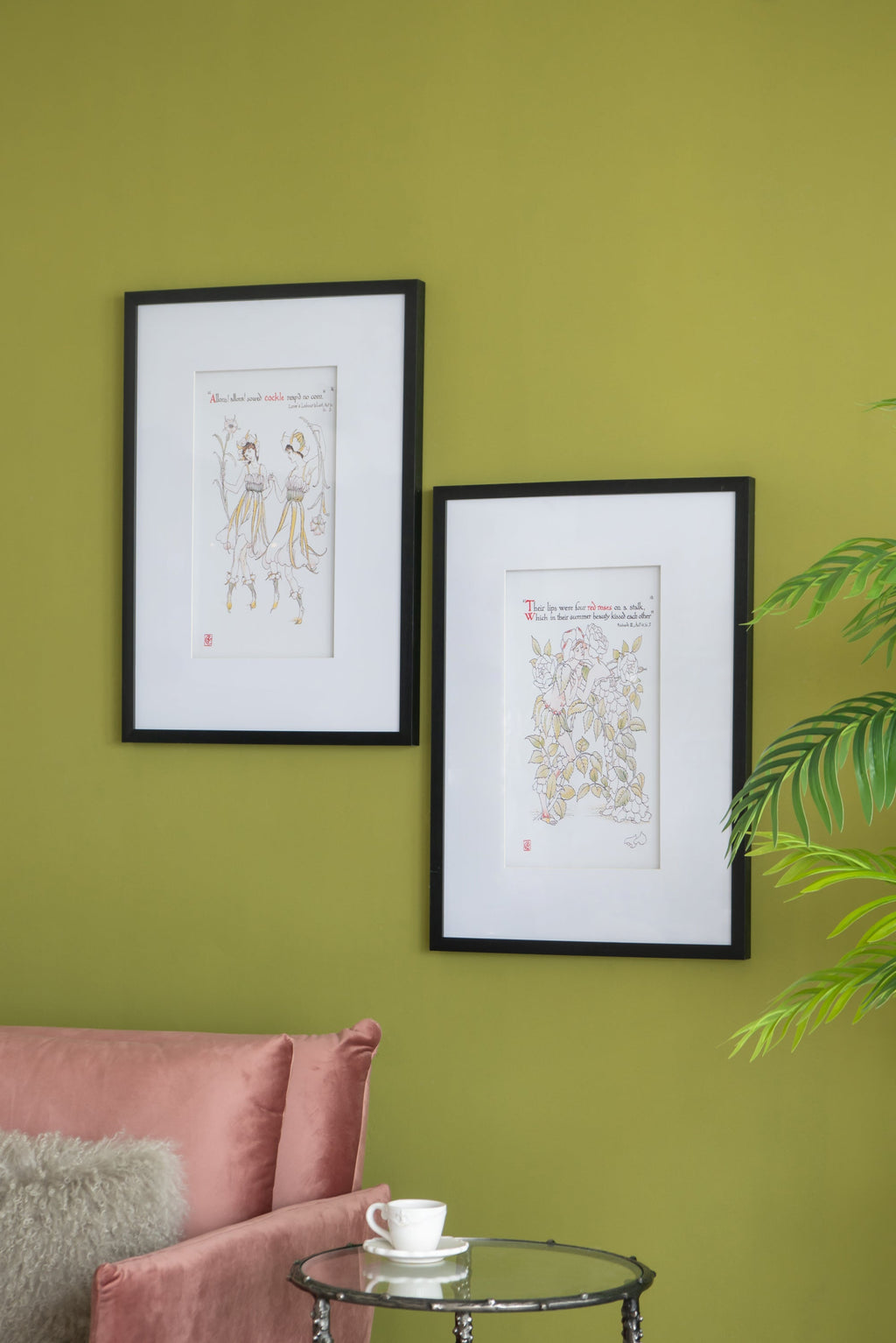 Set of 2 Wall Arts with Black Frames