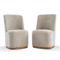 Indoor Upholstered Dining Chair (Set of 2) with Sturdy Frame - Oatmeal