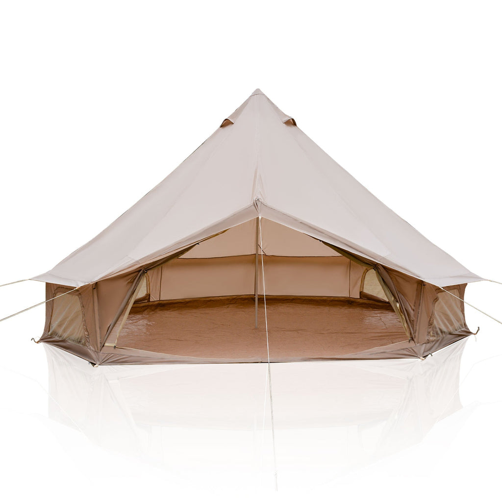 4 Season Bell Tent 13.1FT, Beige Waterproof Glamping Yurt Tent