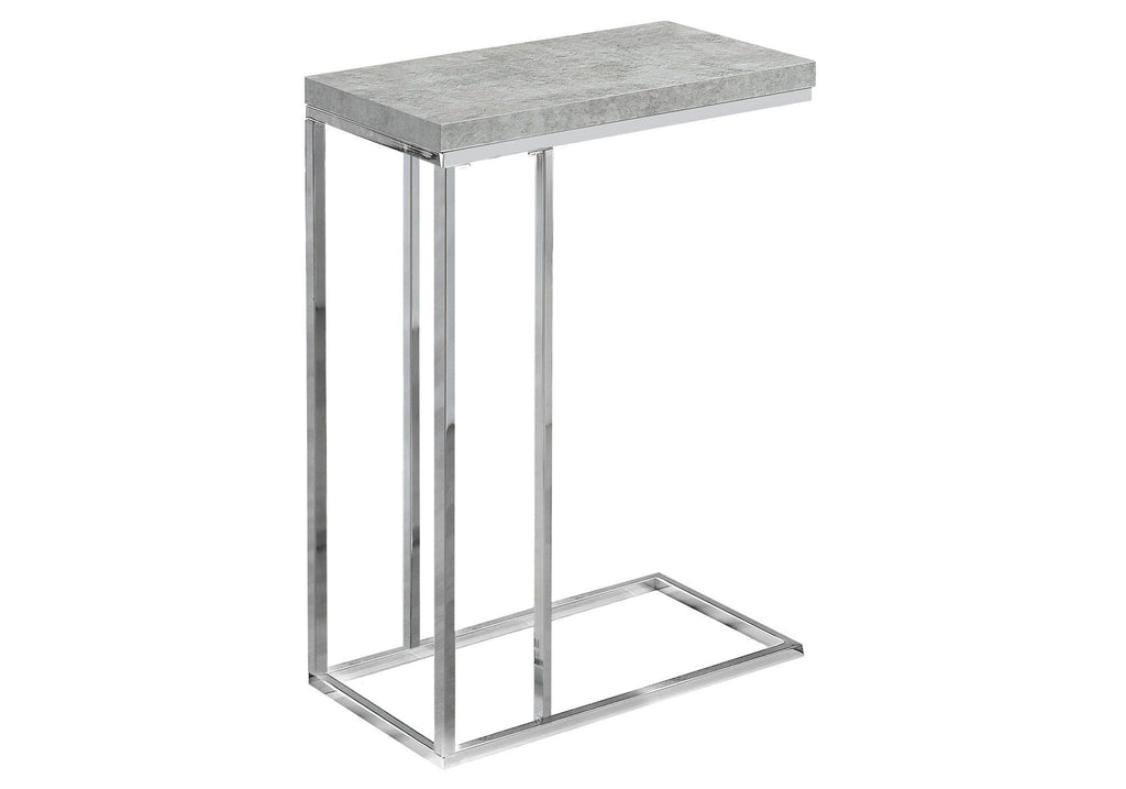 Accent Table, C-Shaped with Tempered Glass - Contemporary & Modern