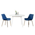 Aufurr Contemporary 3-Piece Dining Set White Round Dining Table with 2 Chairs