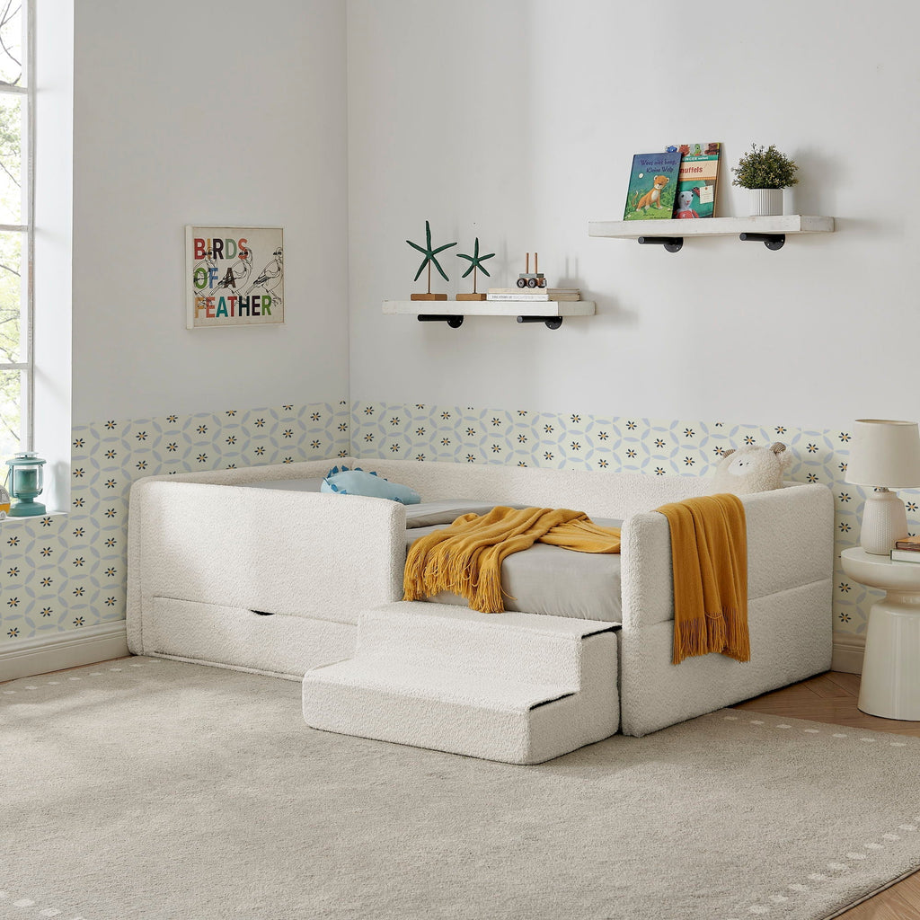 Safe Kids Bed With Guardrails And Storage