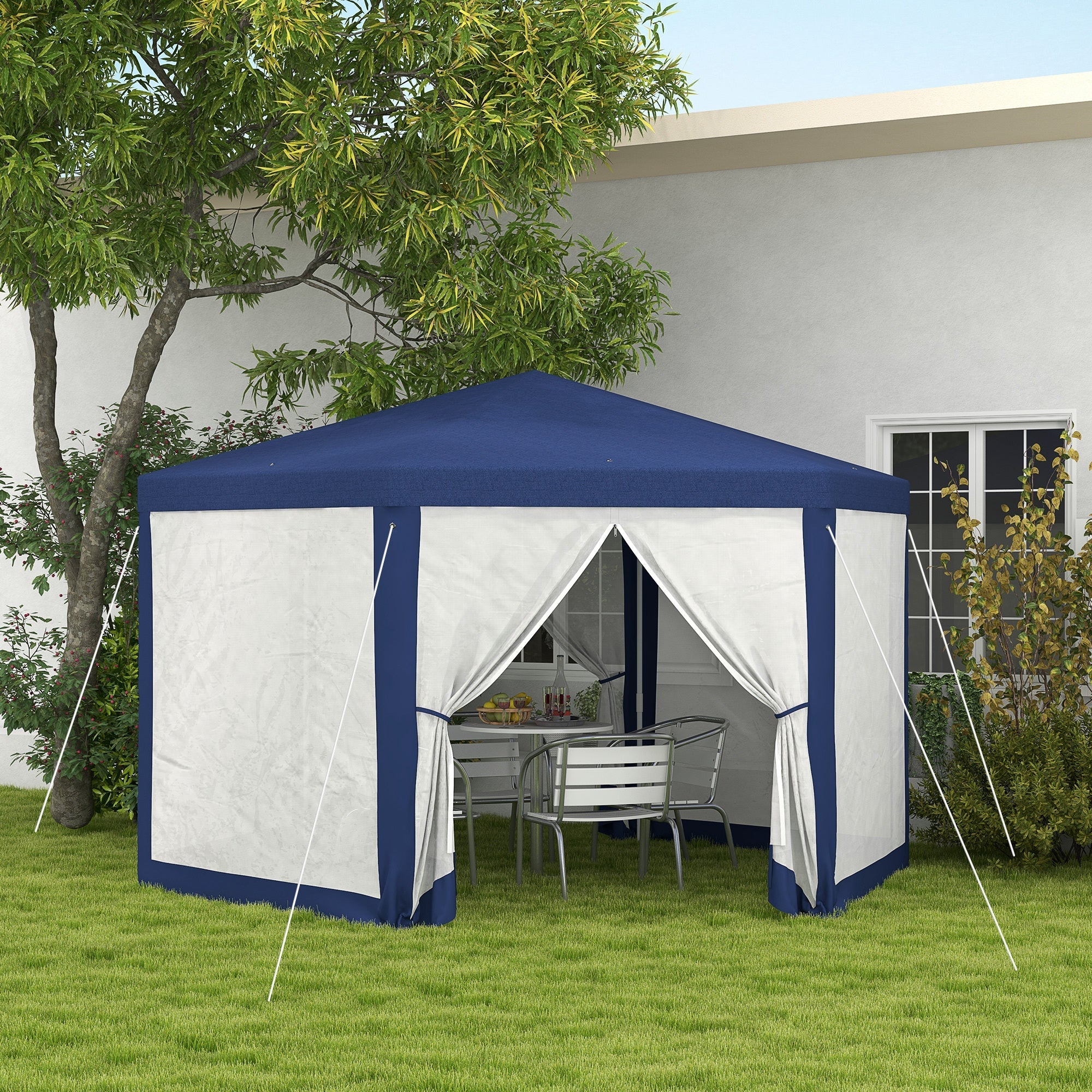 Outsunny 13' x 11' Outdoor Party Tent with Protective Mesh Sidewalls