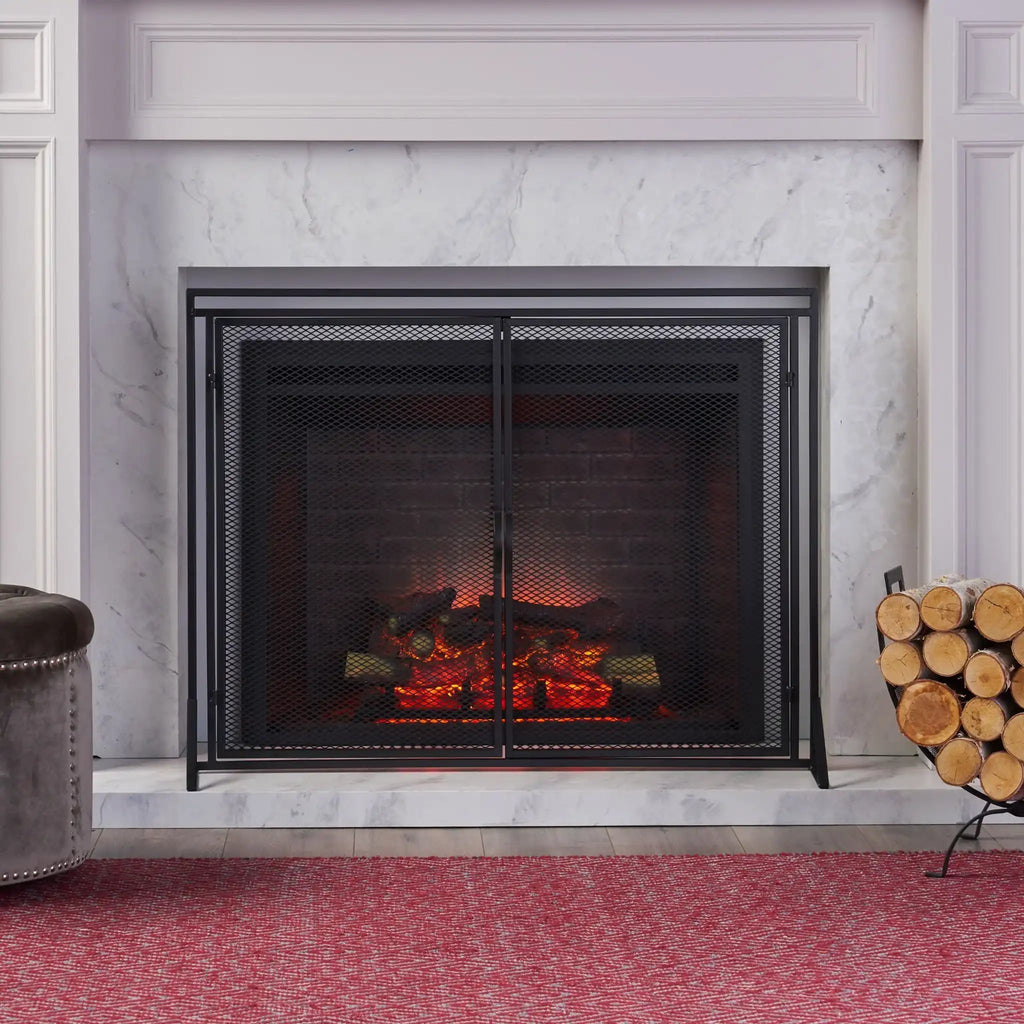 Samantha Iron Fireplace Screen 2 Door Design