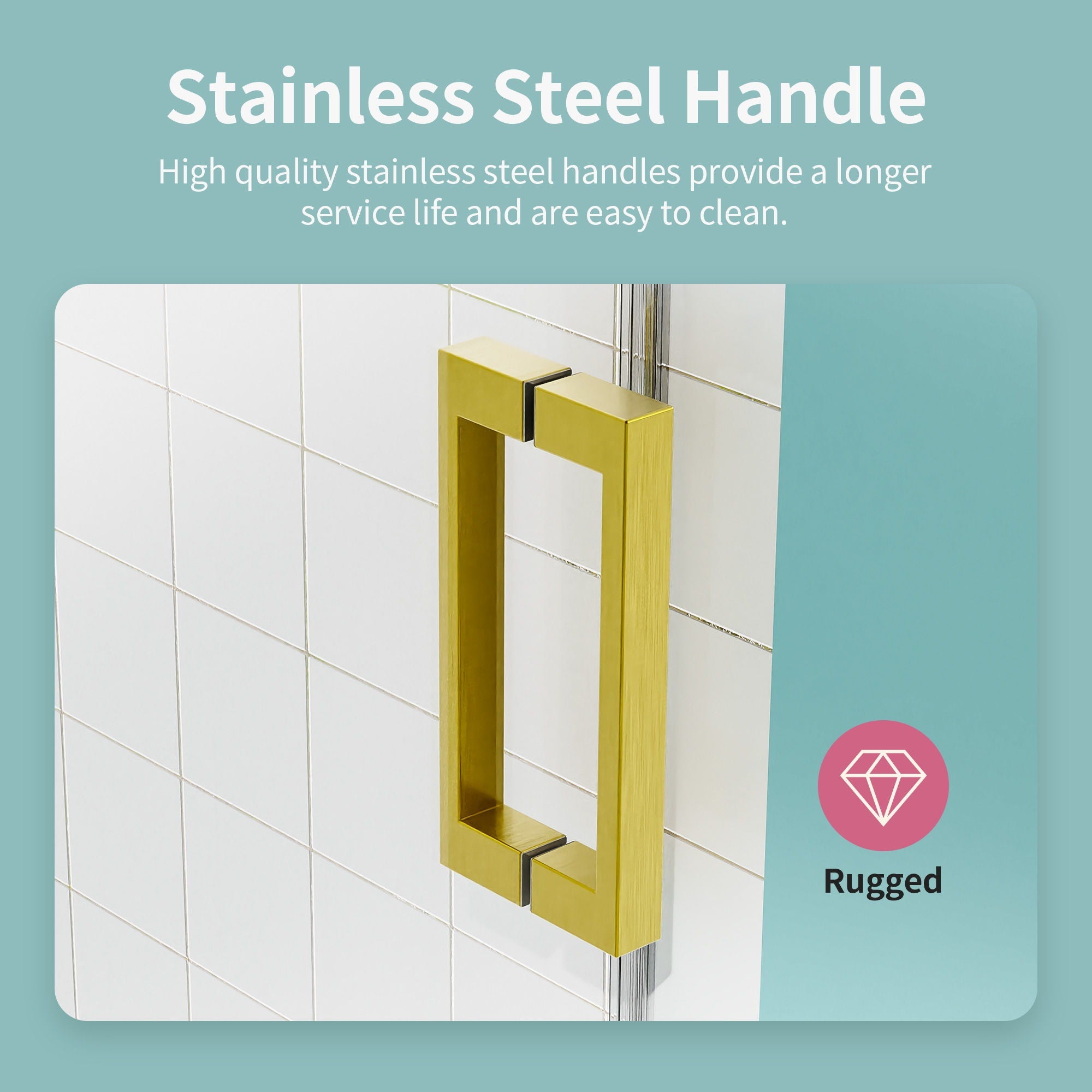 Frameless Single Sliding Soft Close Shower Doors, 3 / 8" Tempered Glass Reversible Installatio
