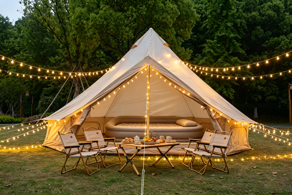 Oxford Bell Tent for Family Camping - Spacious 9.8ft Yurt with Stove Jack