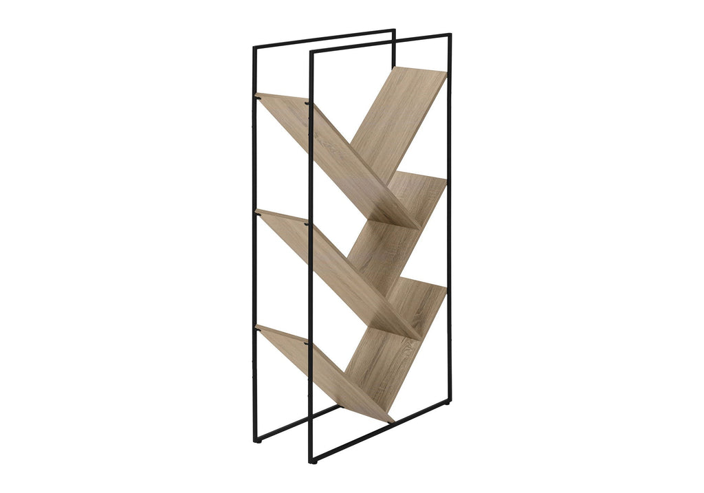 3-Tier Contemporary Bookshelf with Reclaimed Wood Finish