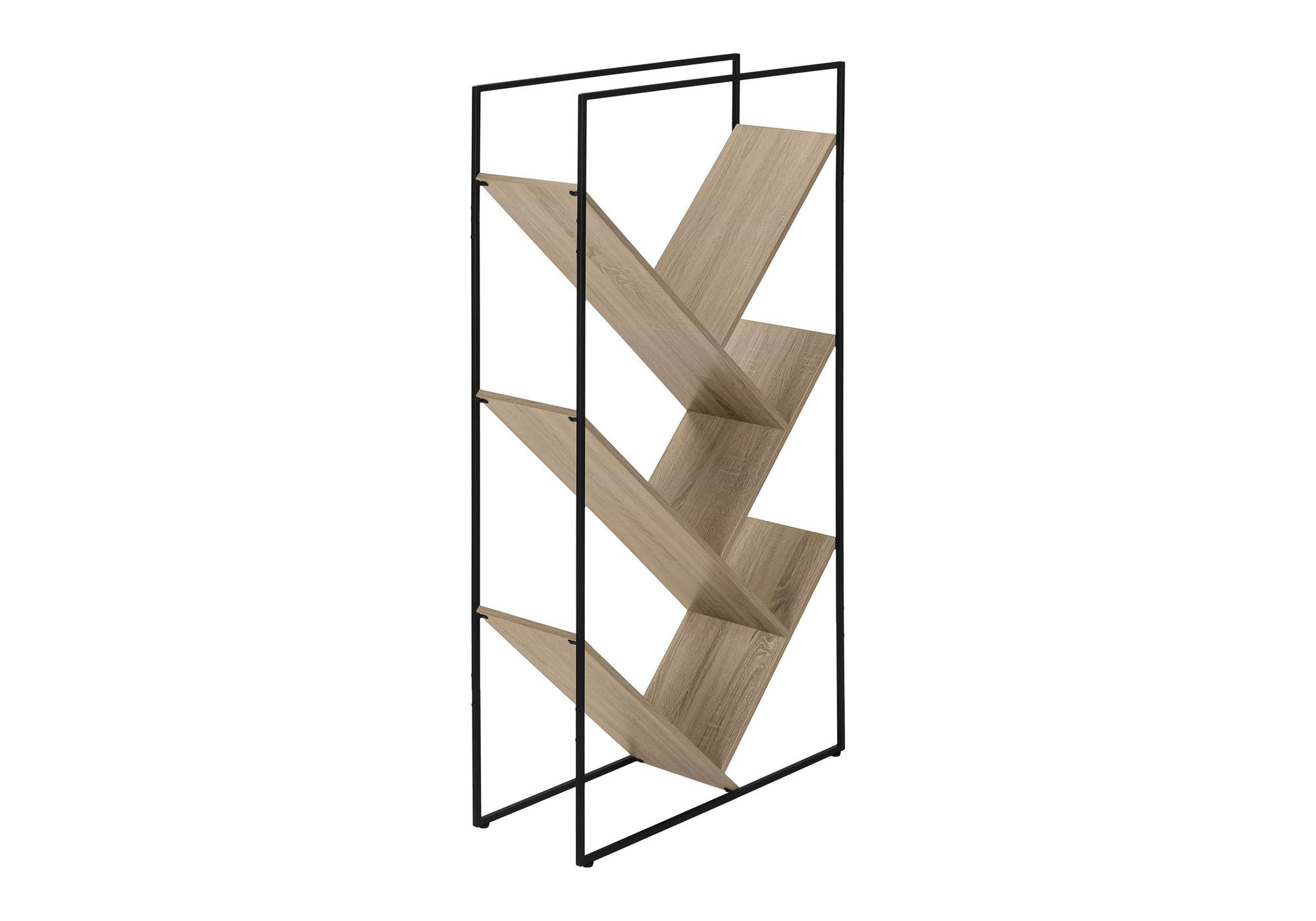 3-Tier Contemporary Bookshelf with Reclaimed Wood Finish
