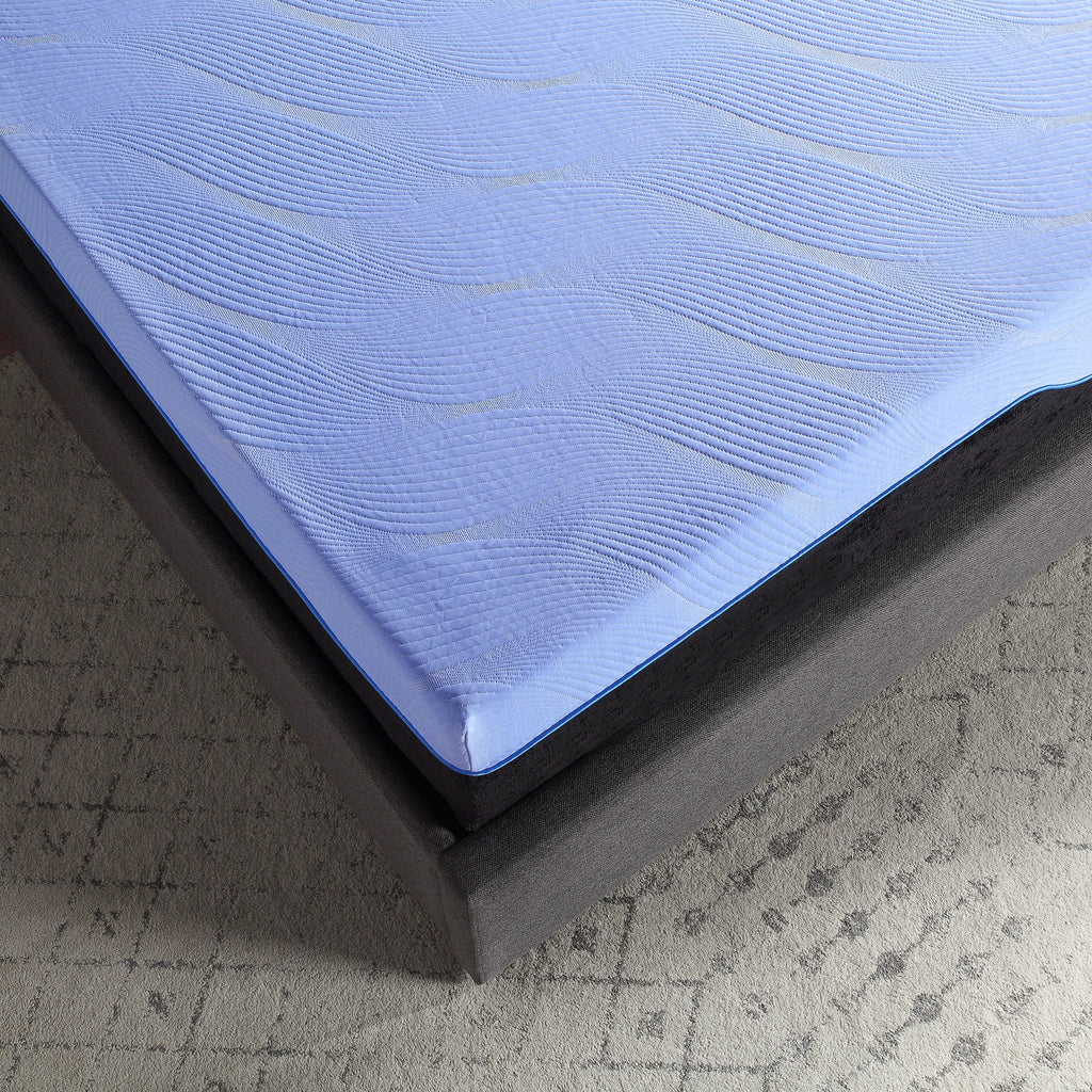 Refresh - 12" Flex Head Memory Foam Hybrid Mattress And Adjustable Base Bundle - Blue - Queen