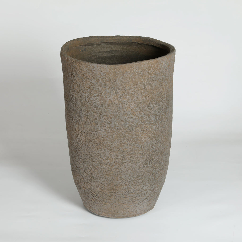 Round Concrete Planter Set of 2, Large Indoor & Outdoor Planter Pots