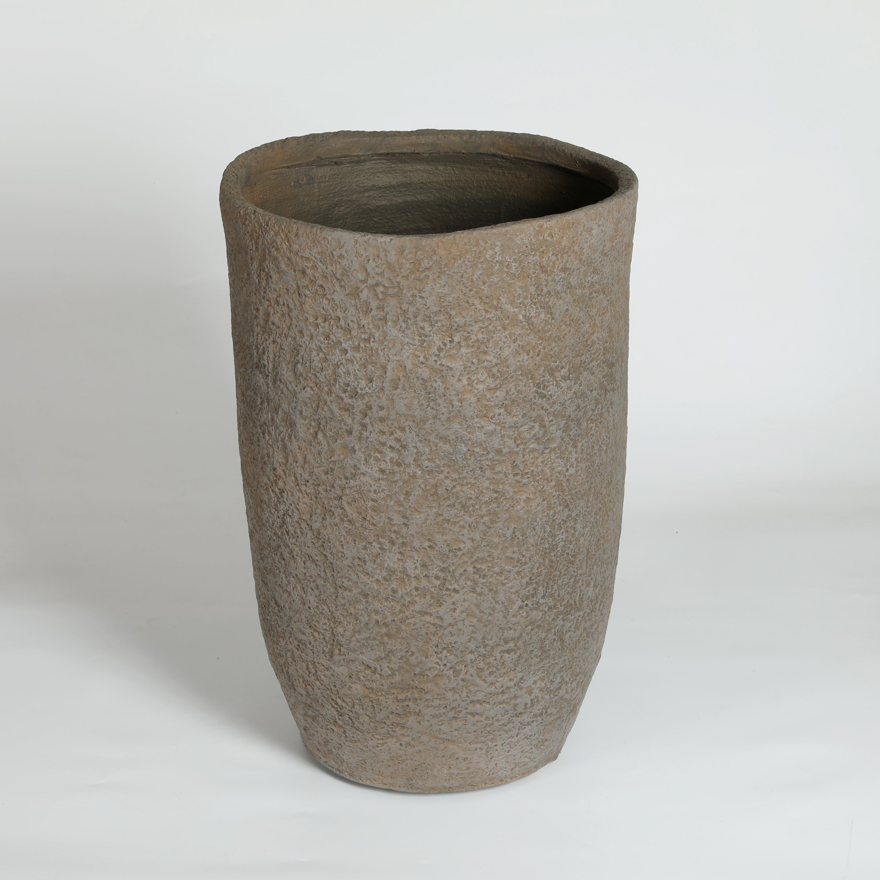 Round Concrete Planter Set of 2, Large Indoor & Outdoor Planter Pots
