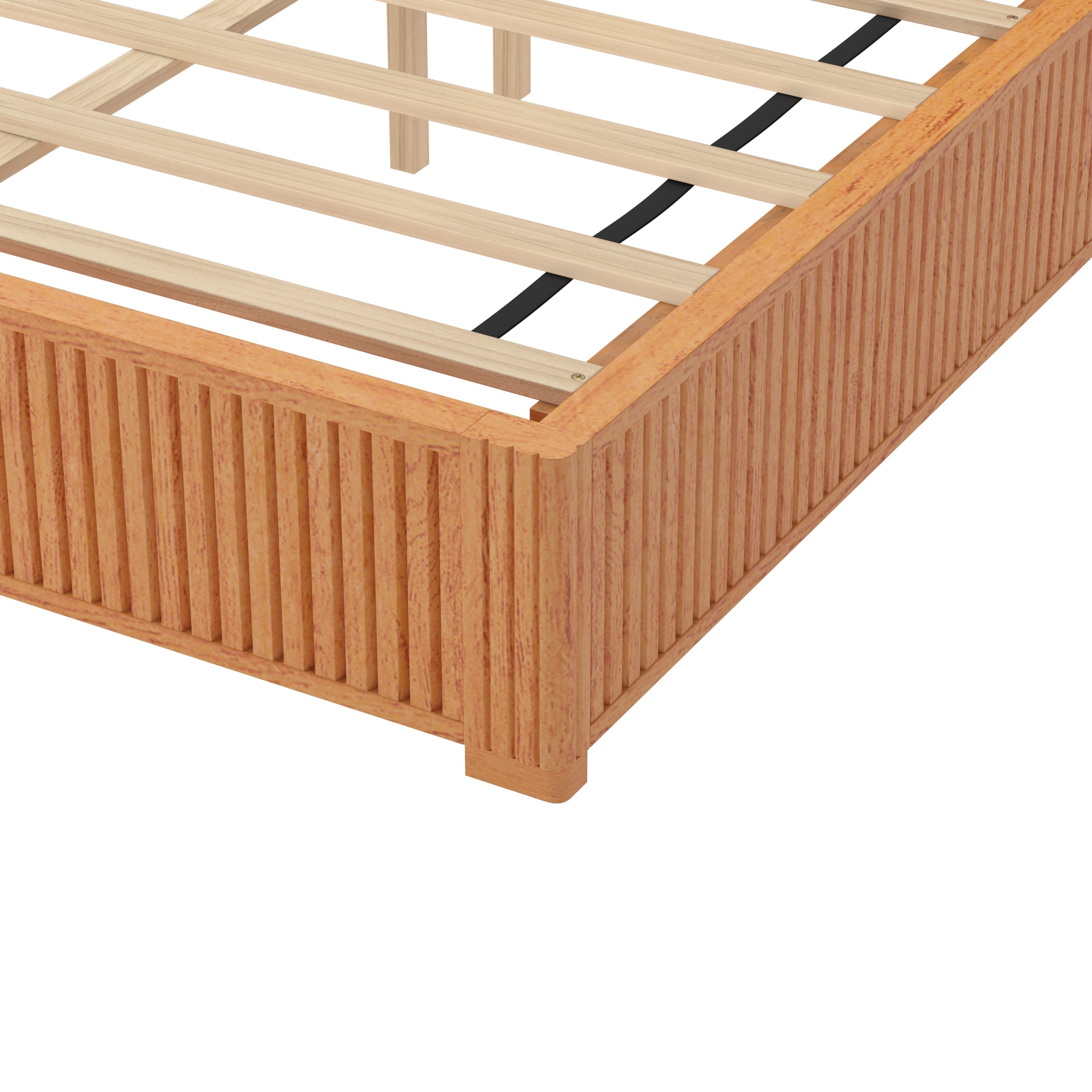 Solid Wood Platform Bed Frame with Headboard, King Size