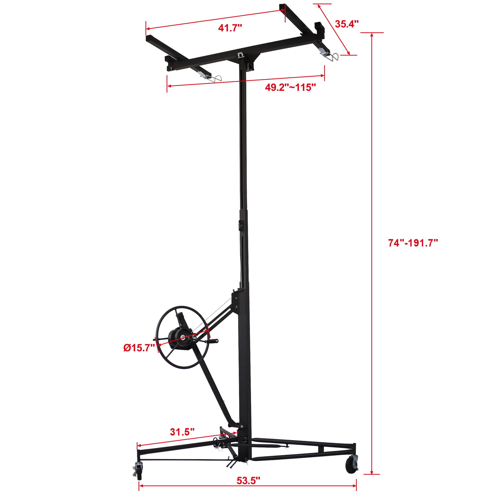 Heavy Duty Drywall Lift Panel Hoist with Adjustable Height