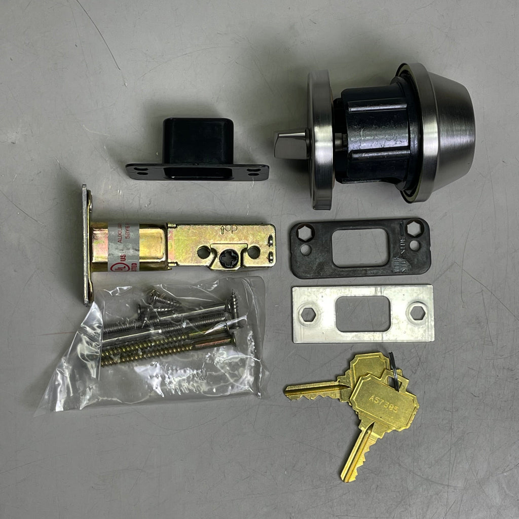 HAGER Deadbolt Satin Stainless Steel Grade 2 Cylinder Thumbturn 3215-32D