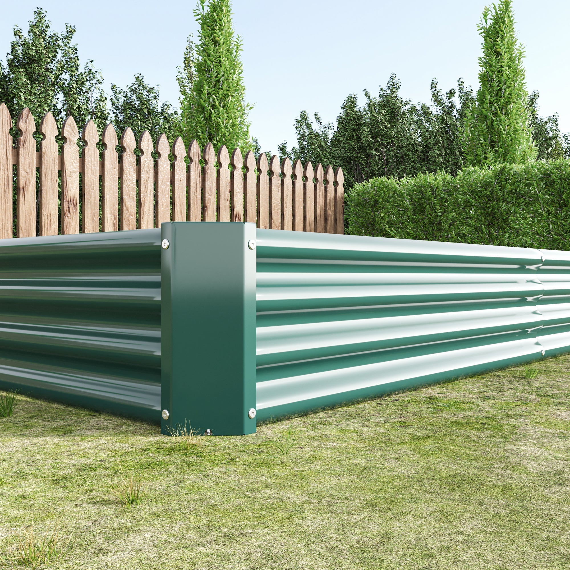 Raised Garden Bed Kit - Metal Raised Bed Garden 7.6x3.7x0.98ft