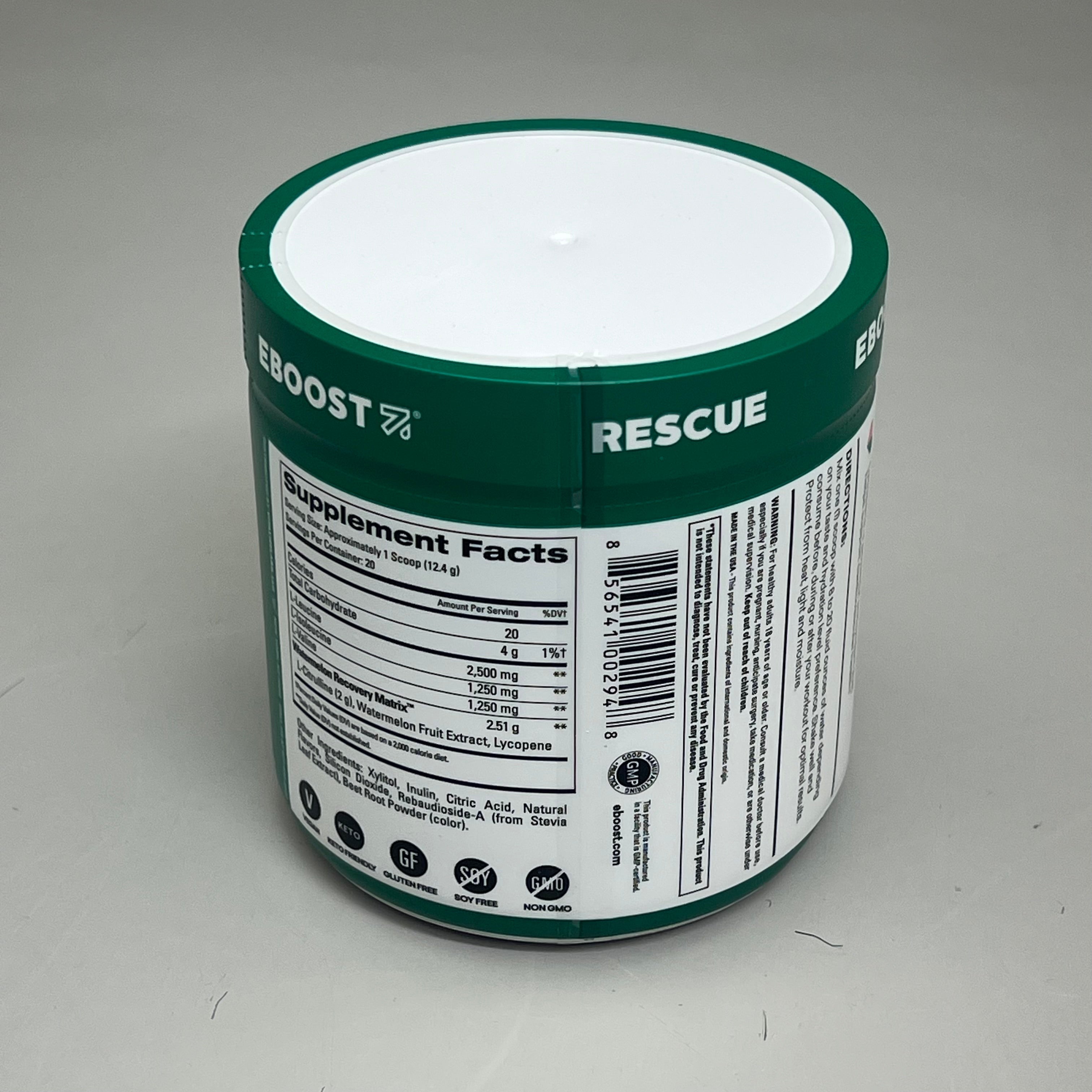 ZA@ EBOOST Gluten-Free Plant-Based Pre-Workout Watermelon Rescue 20 Serving BB 08/25 A