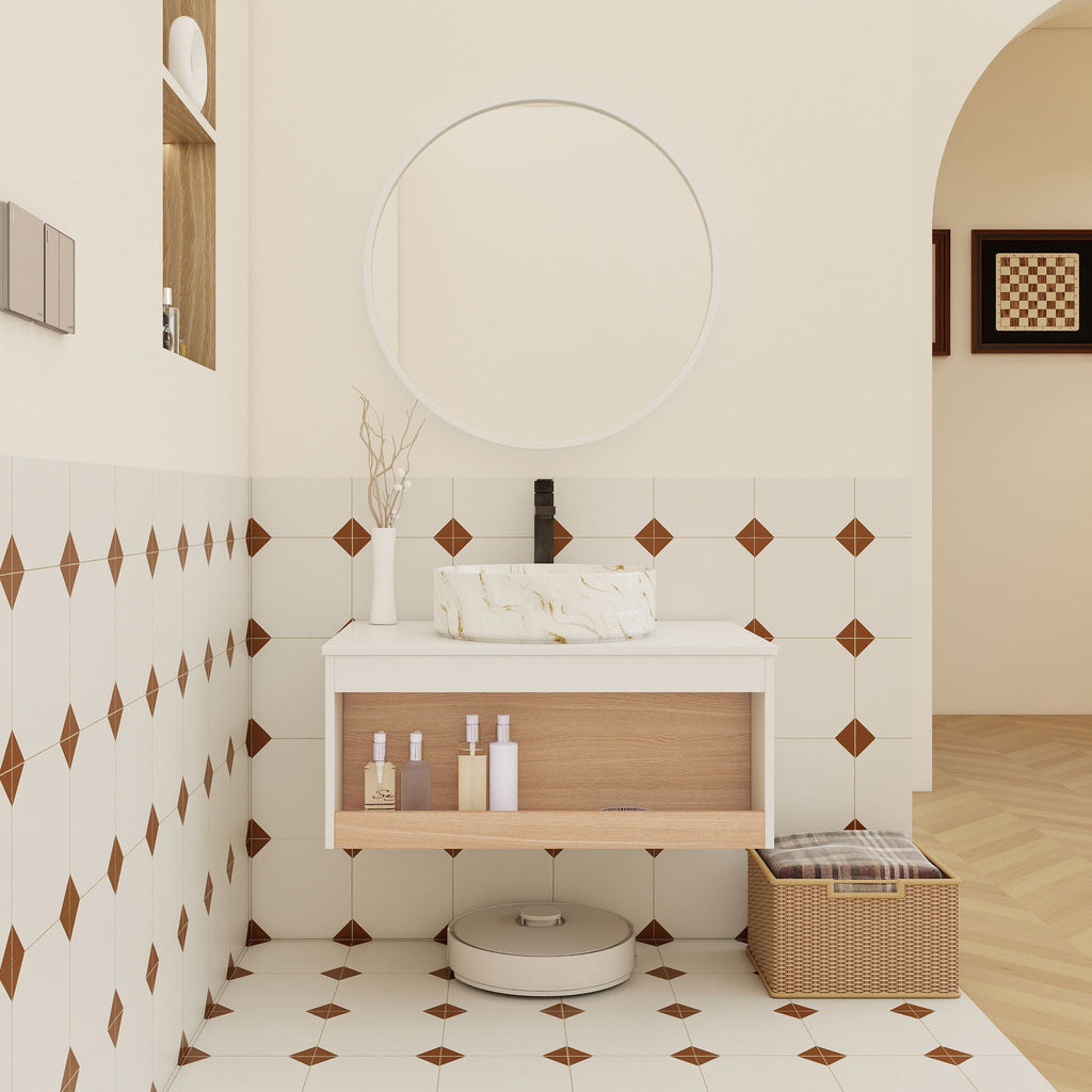 Floating Bathroom Vanity With Vessel Sink