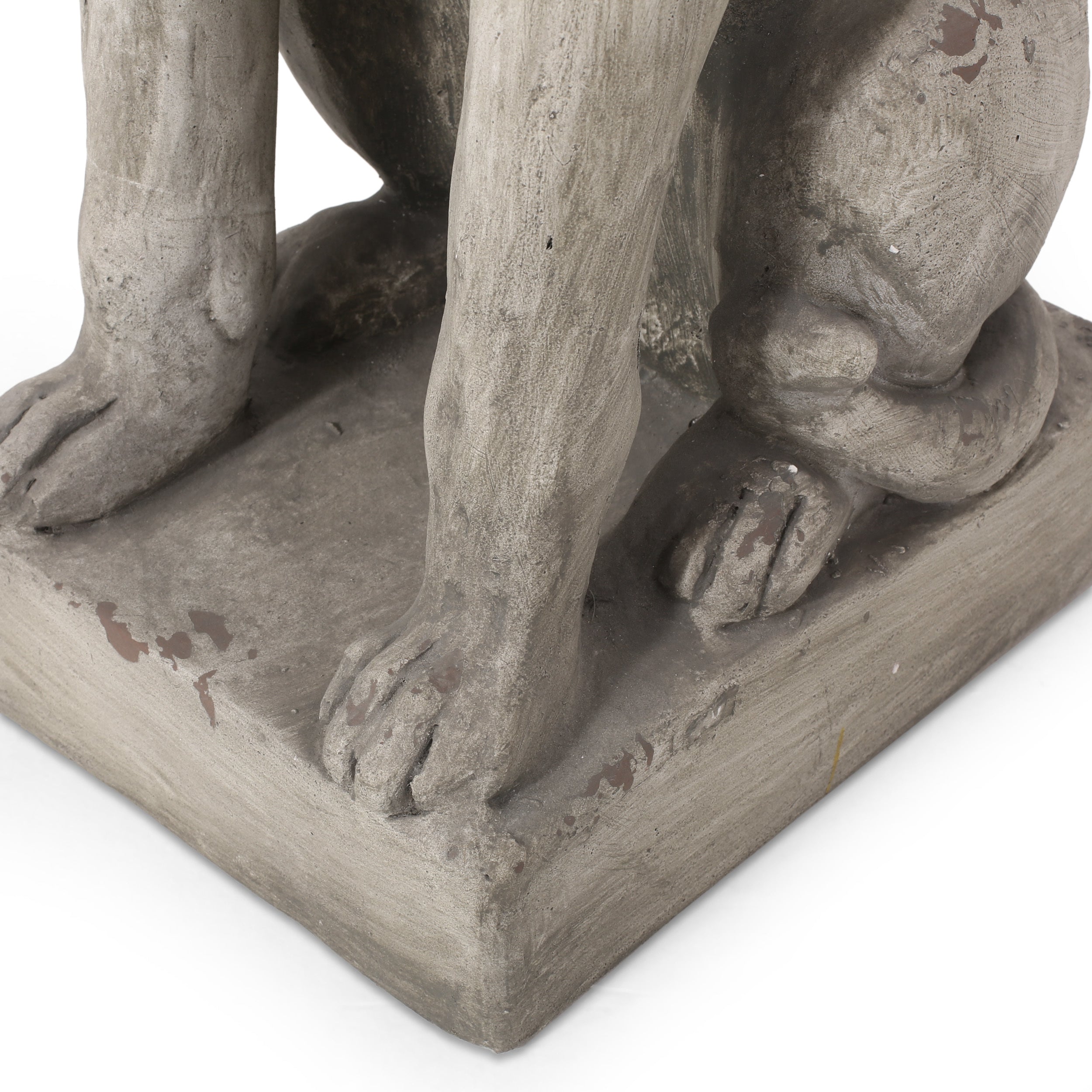 MGO Outdoor Dog Statue, Antique White