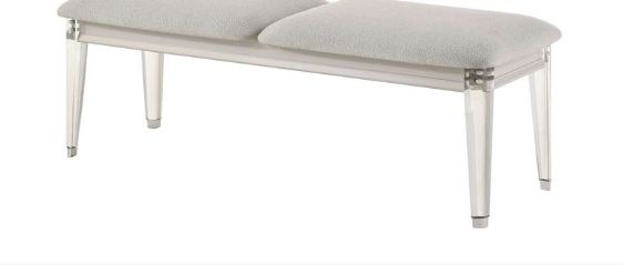 Laveda Boucle Bench - Light Gray / White