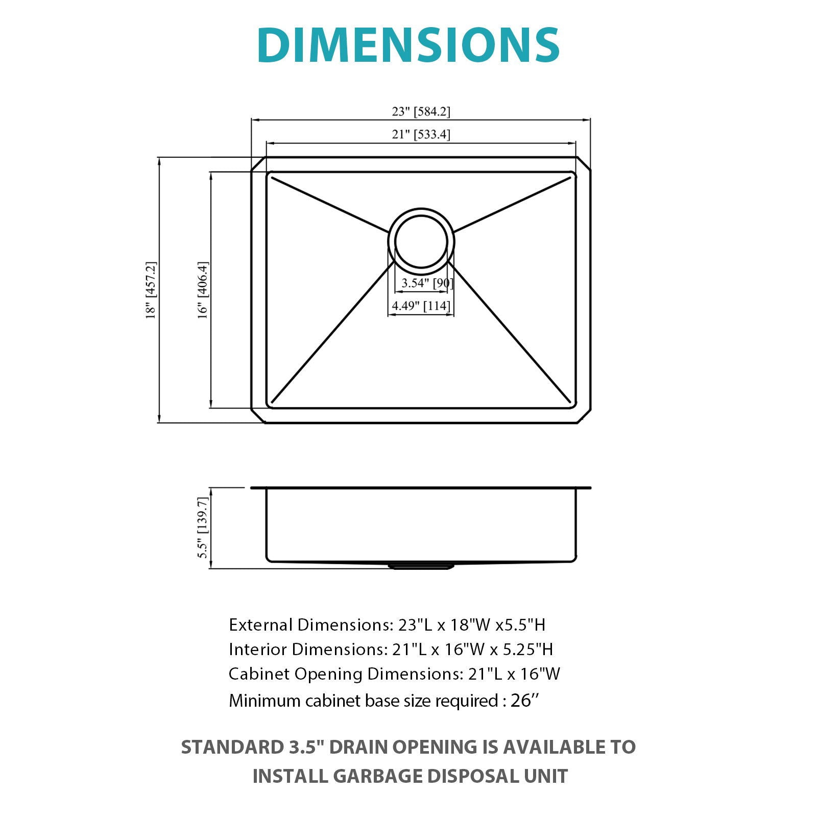 Undermount Sink Low Depth Single Bowl