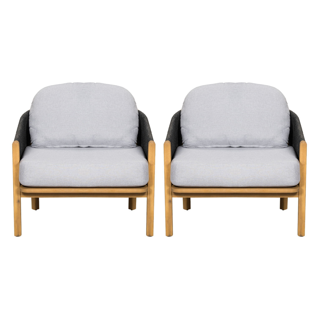 Grotta Outdoor Wood Club Chair Set of 2