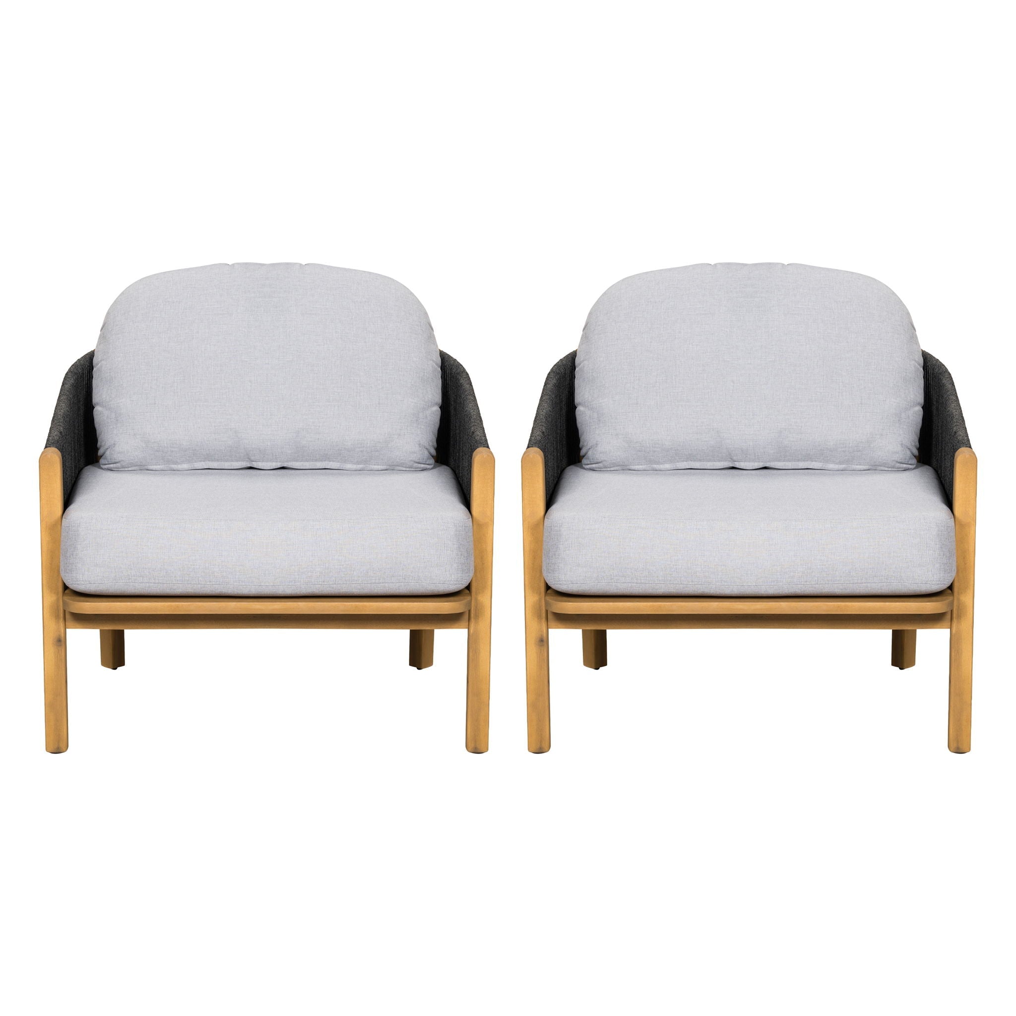 Grotta Outdoor Wood Club Chair Set of 2