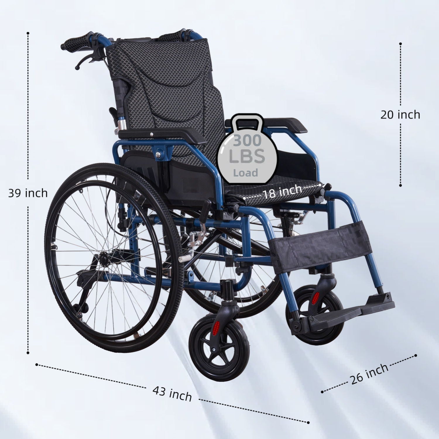 Premium Foldable Transport Wheelchair for Adults