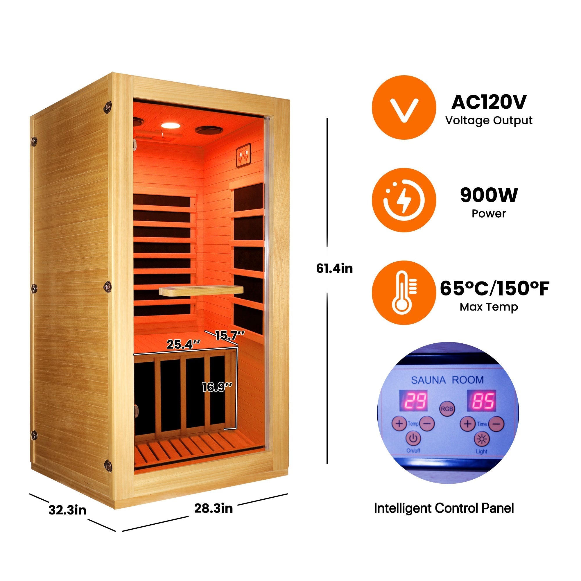 infrared sauna room single room