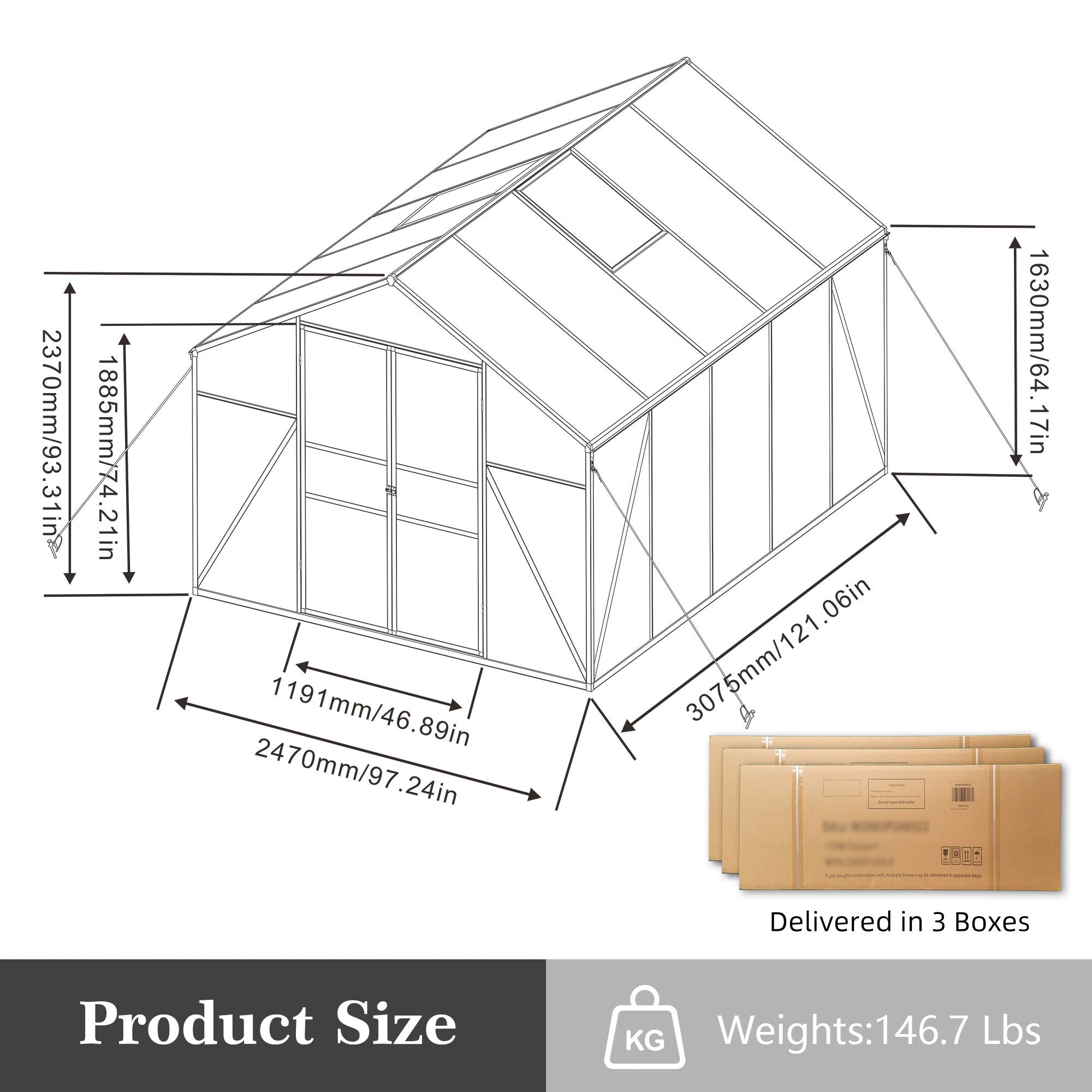 Gain Height Windproof All Season Outdoor Garden Shelter