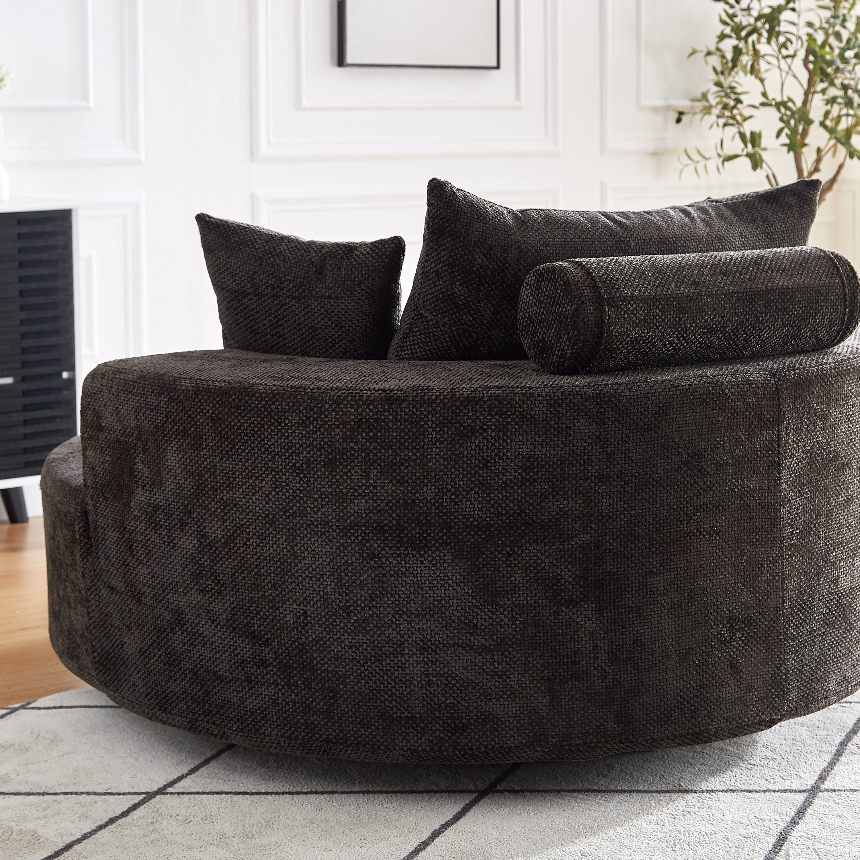 55'' Chenille Foam Single Swivel Chair