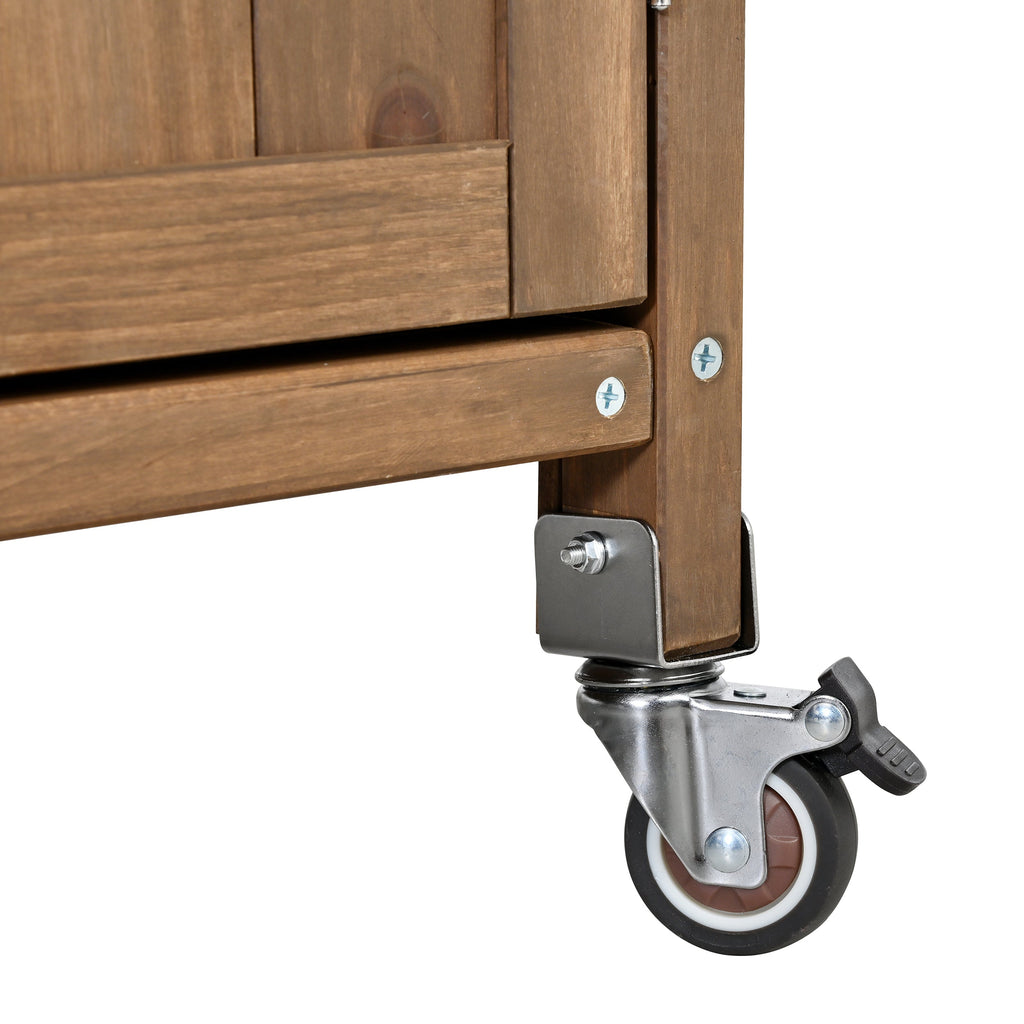 54.33' Farmhouse Rolling Outdoor Kitchen Cart